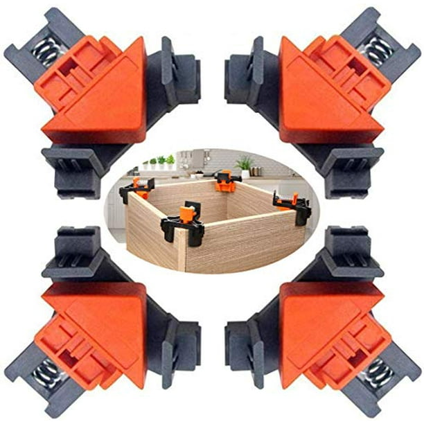 orange+black Set of 4 Clamp Tool with Adjustable Hand Tools 90 Degree Angle Clamps Right Angle Clip Fixer Woodworking Corner Clip orange+black Set of 4 Clamp Tool with Adjustable Hand Tools 90 Degree Angle Clamps Right Angle Clip Fixer Woodworking Corner Clip
